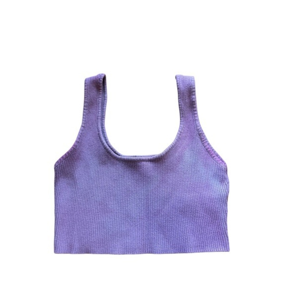 Forever 21 Lavender Ribbed Crop Top Tank Top Sleeveless Casualโ
